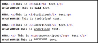 HTML Text Tags